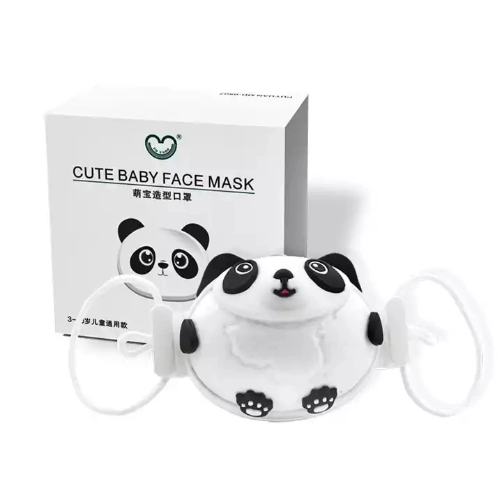 Mask Durable Adjustable Disposable Earloop Silicone Panda Shape 3D Kids Party Masks