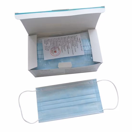 En14683 유형 Iir 처분할 수 있는 3개 가닥 외과 부직포 위생 주름을 잡은 관례 OEM 외과의사 치과 얼굴 의료 절차 병원을 위한 방어적인 입 가면